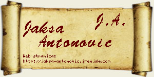 Jakša Antonović vizit kartica